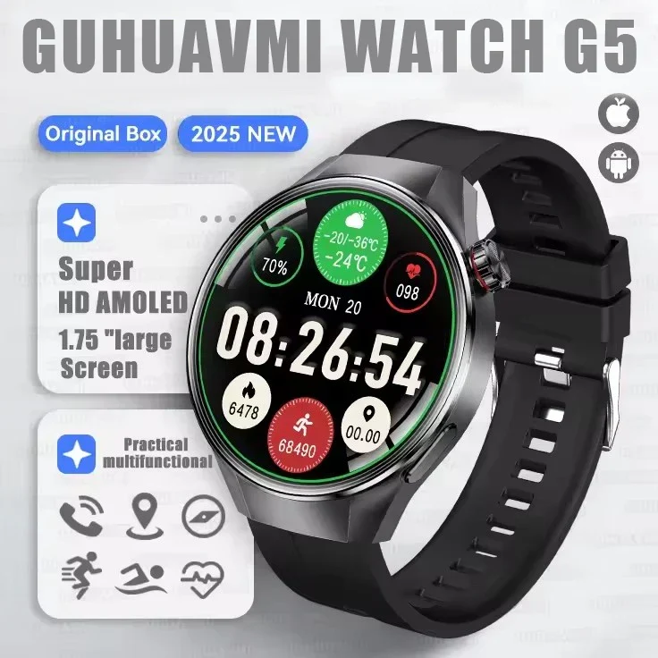 Smartwatch 1.75 Inch AMOLED Display GPS Tracking Bluetooth Calling Health Monitoring IP68 Waterproof Fall 2025 Gift - Image 8