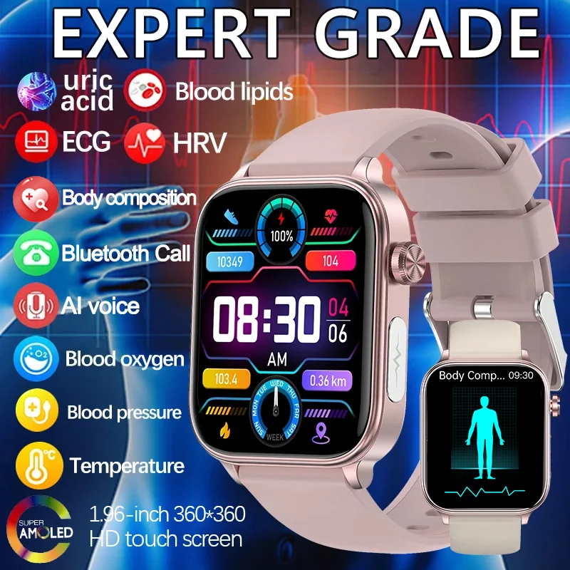 Smartwatch Health Tracker With Blood Lipid Uric Acid Monitoring Menstrual Health AI Voice Assistant Spring 2026