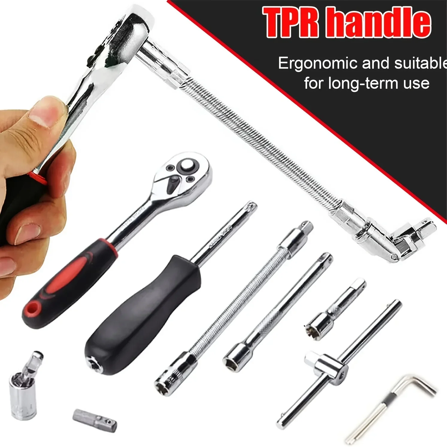 Socket Set 1/4 Inch Drive – 46 Pc Ratchet Wrench Kit With Sockets And Bits, Fall 2025 Ideal For DIY Auto Repairs - Image 5