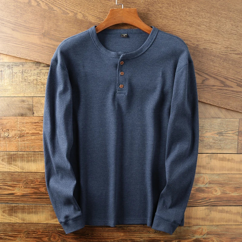 Soft Classic Men's Long Sleeve Pullover - Henley Knit - Image 7