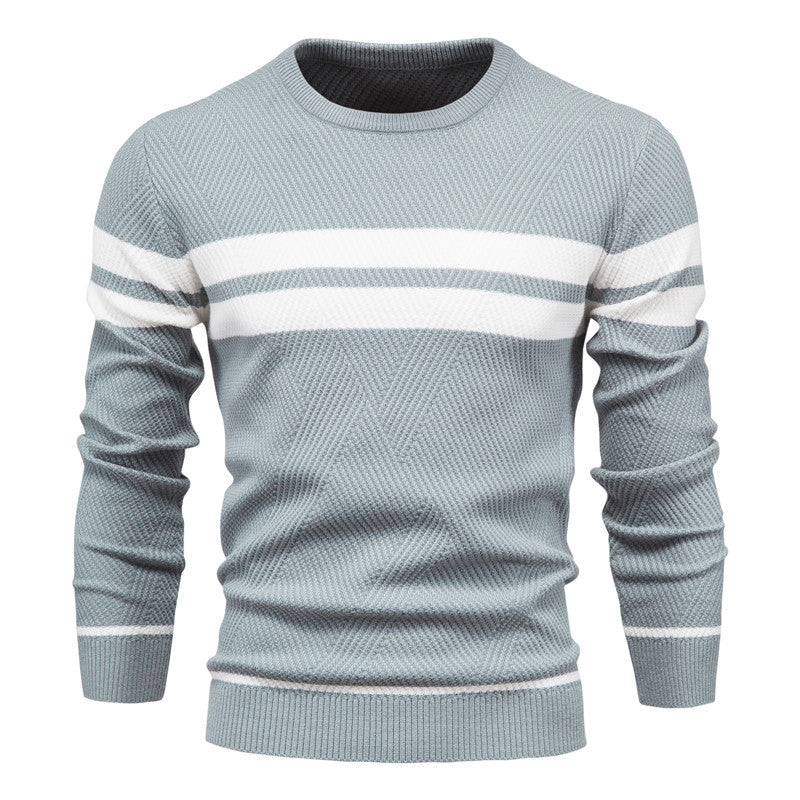 Soft Classic Men's Striped Sweater - Crew Neck, Knit Casual - Image 6