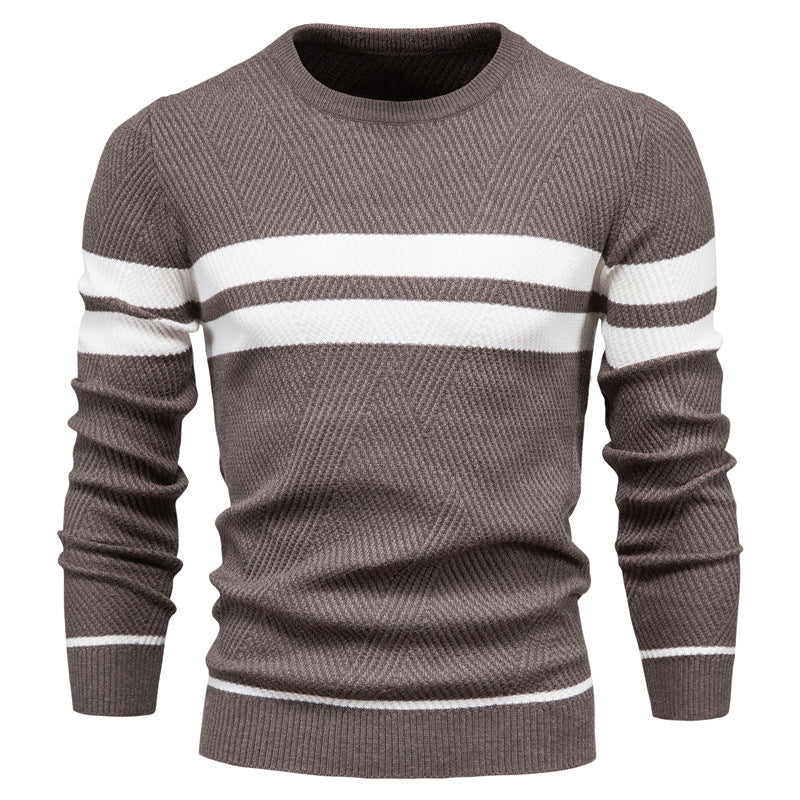 Soft Classic Men's Striped Sweater - Crew Neck, Knit Casual - Image 7