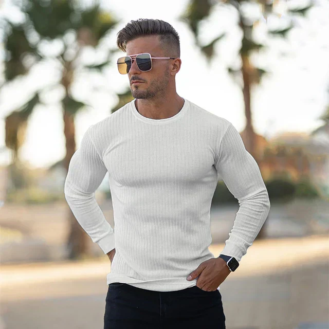 Soft Classic Men's Sweater - Fitted Ribbed Cashmere - Image 11