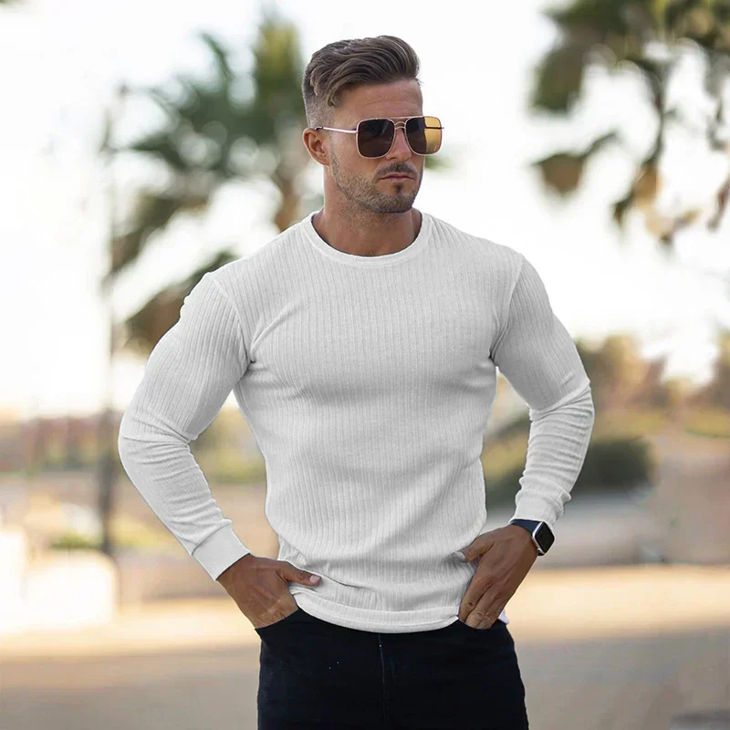 Soft Classic Men's Sweater - Fitted Ribbed Cashmere - Image 2