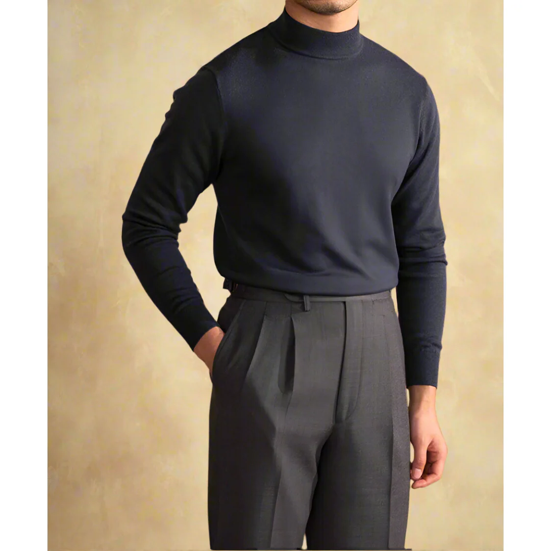 Soft Classic Men's Turtleneck Sweater - Fitted, Wool, Work - Image 3