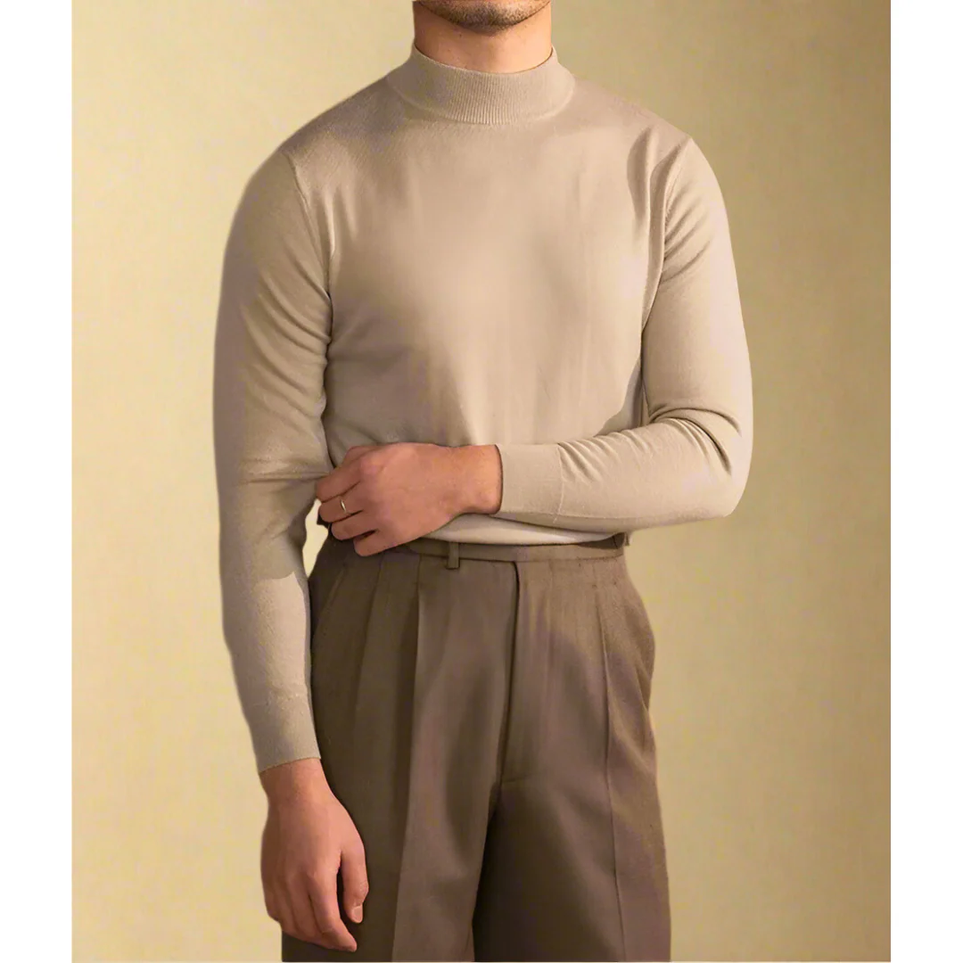 Soft Classic Men's Turtleneck Sweater - Fitted, Wool, Work - Image 4