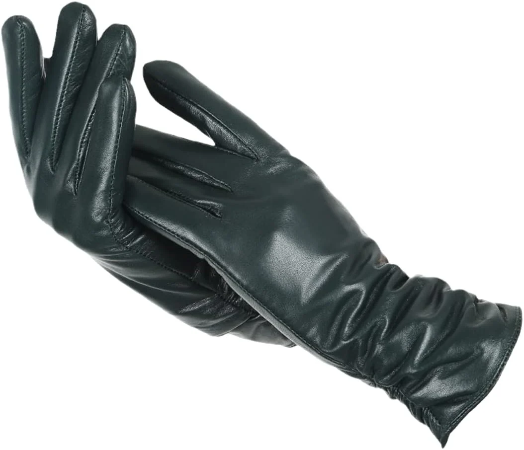 Soft Classic Women Leather Gloves - Tailored Wool Lined - Image 7