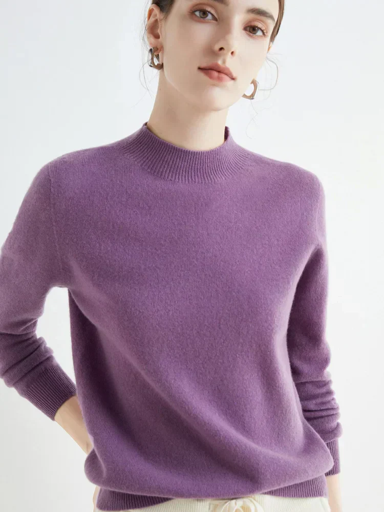 Soft Classic Women’s Pullover - Mock Neck, Wool, Work - Image 11