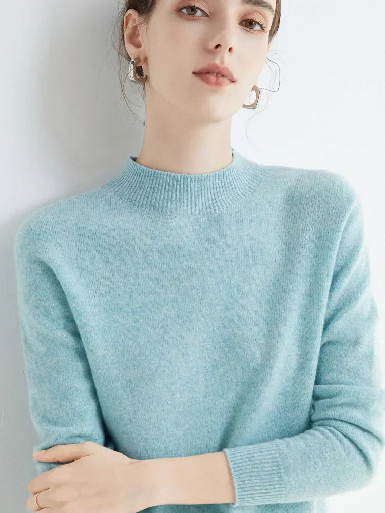 Soft Classic Women’s Pullover - Mock Neck, Wool, Work - Image 21