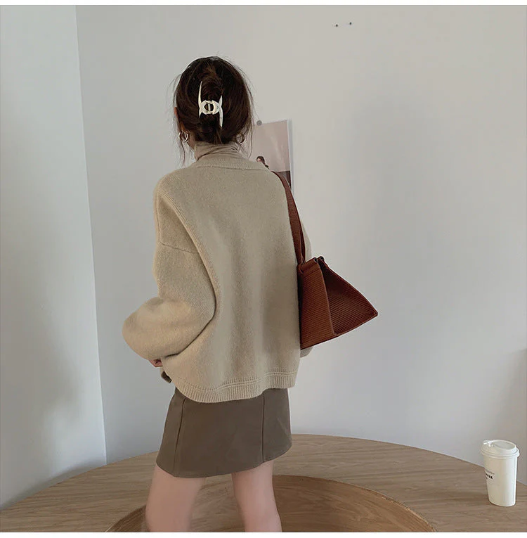 Soft Cozy Women Cardigan - Relaxed Tube, Knit, Office - Image 2