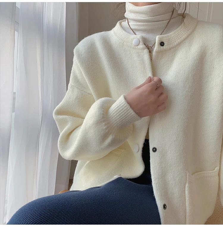 Soft Cozy Women Cardigan - Relaxed Tube, Knit, Office - Image 3