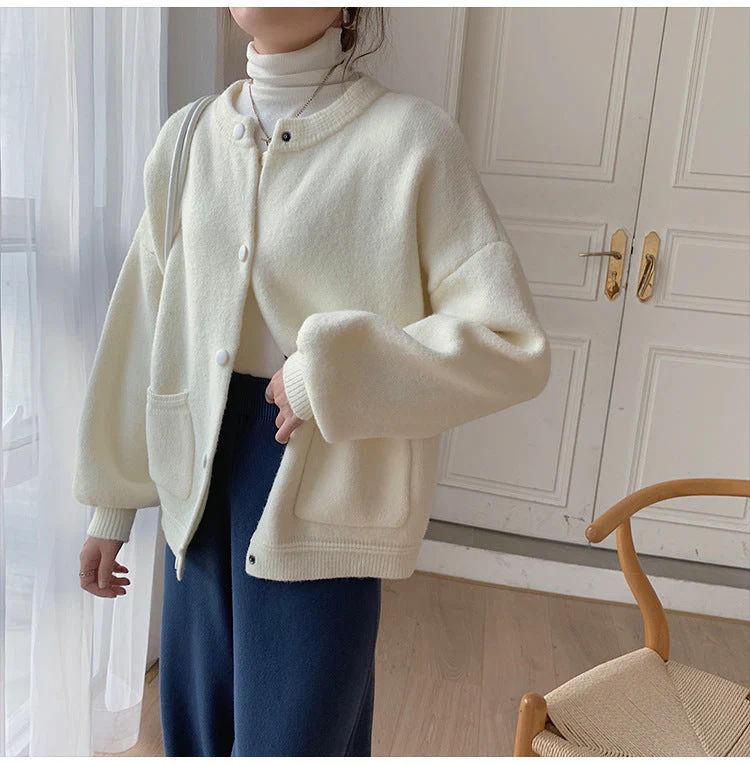 Soft Cozy Women Cardigan - Relaxed Tube, Knit, Office - Image 4