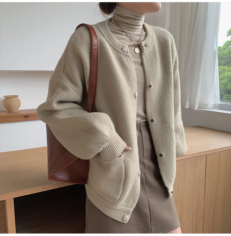 Soft Cozy Women Cardigan - Relaxed Tube, Knit, Office - Image 5