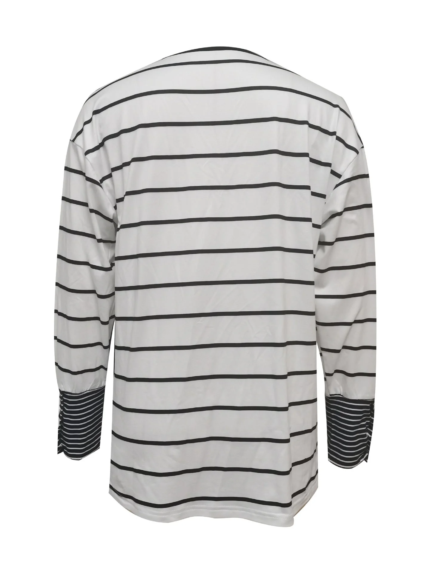 Soft Cozy Women Long Sleeve Top - Colorblock Striped - Image 3