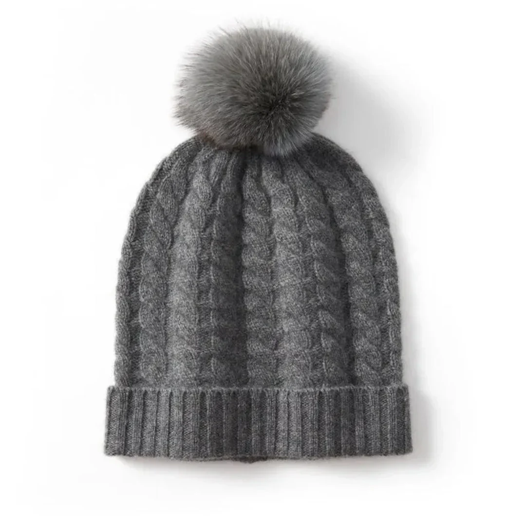 Soft Cozy Women’s Cable Knit Beanie - Pom, Cashmere, Winter - Image 6