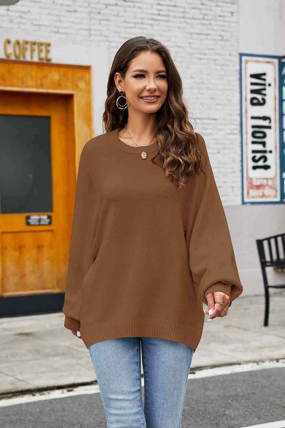 Soft Cozy Women's Crewneck Sweater - Oversized Knit, Casual - Image 13
