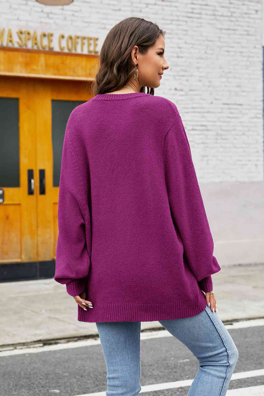 Soft Cozy Women's Crewneck Sweater - Oversized Knit, Casual - Image 7