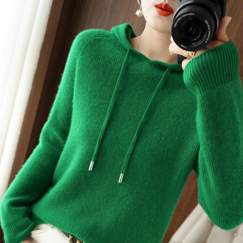 Soft Cozy Women's Hooded Sweater – Drop Shoulder Knit - Image 6