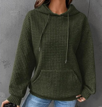 Soft Cozy Women’s Hoodie Sweater - Waffle Knit Layering - Image 9