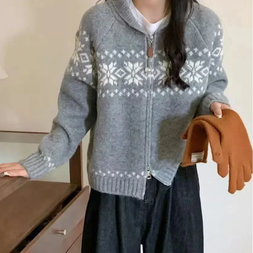 Soft Cozy Women’s Knit Cardigan Jacket – Zip Up Knit Winter