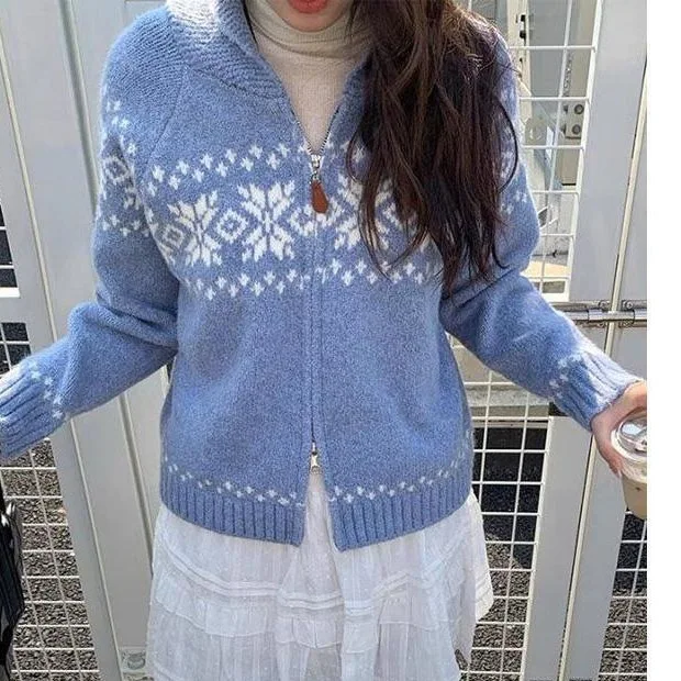 Soft Cozy Women’s Knit Cardigan Jacket – Zip Up Knit Winter - Image 3