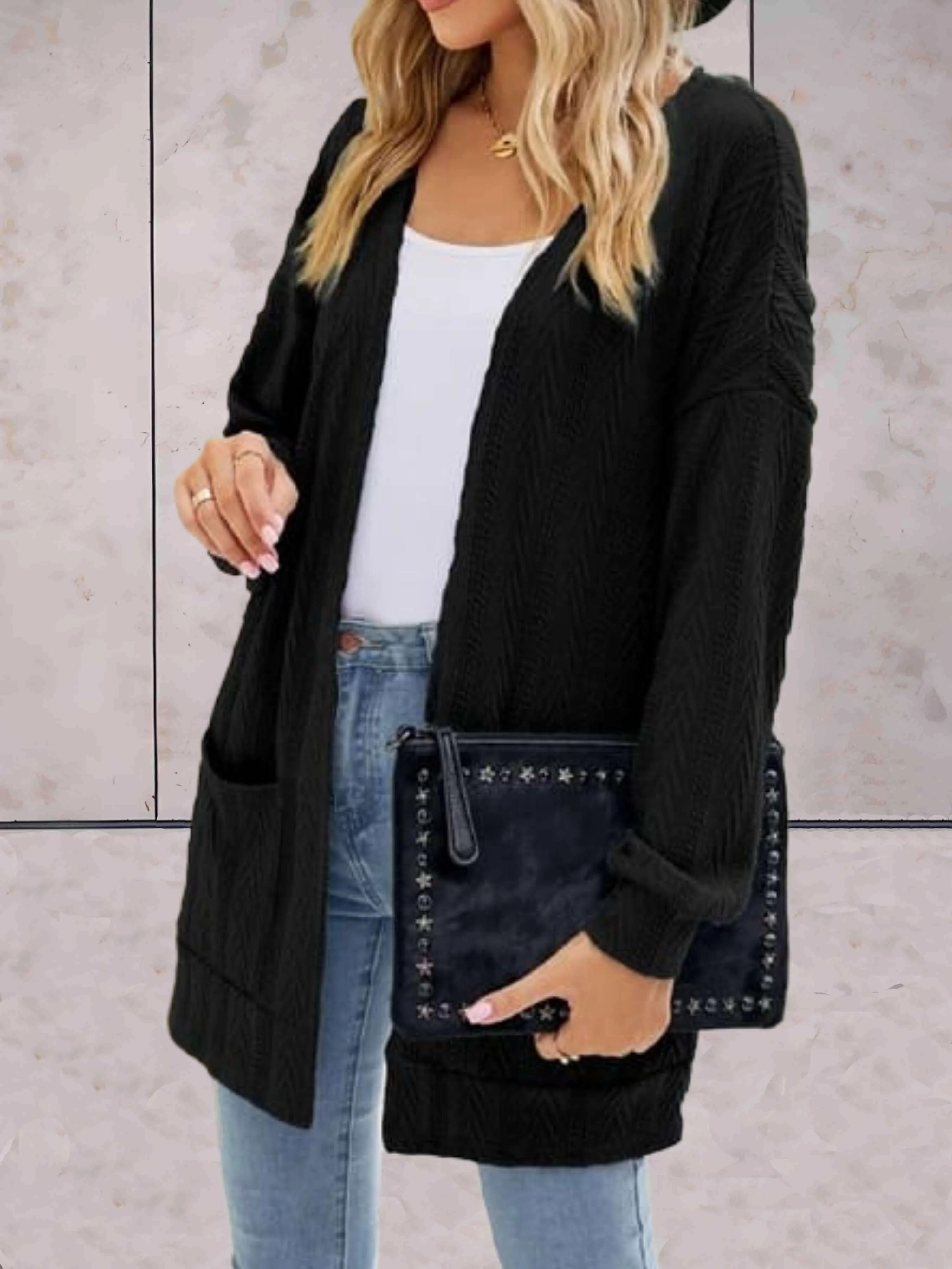 Soft Cozy Women’s Long Cardigan – Open Front Knit, Casual - Image 5