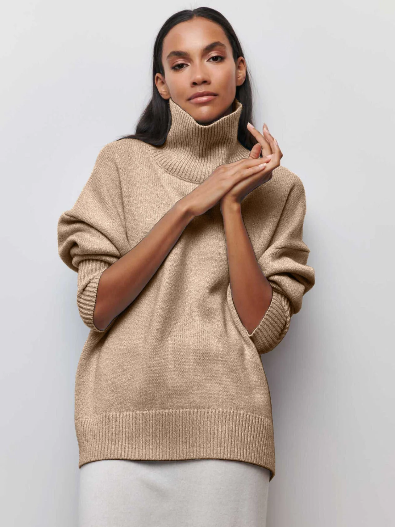 Soft Cozy Women Turtleneck Sweater - Oversized Pullover - Image 12