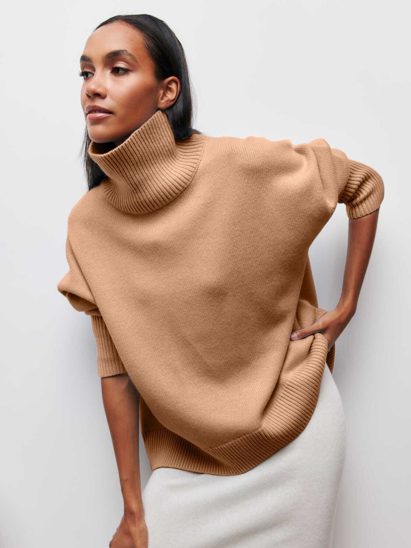 Soft Cozy Women Turtleneck Sweater - Oversized Pullover - Image 2