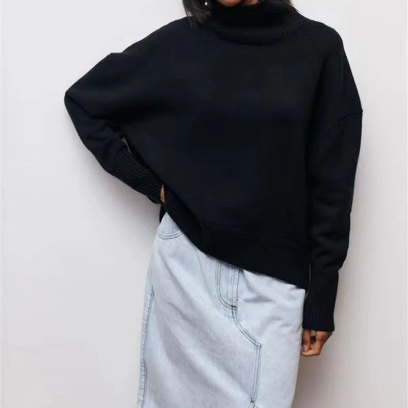 Soft Cozy Women Turtleneck Sweater - Oversized Pullover - Image 3