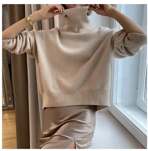 Soft Cozy Women Turtleneck Sweater - Oversized Pullover - Image 7