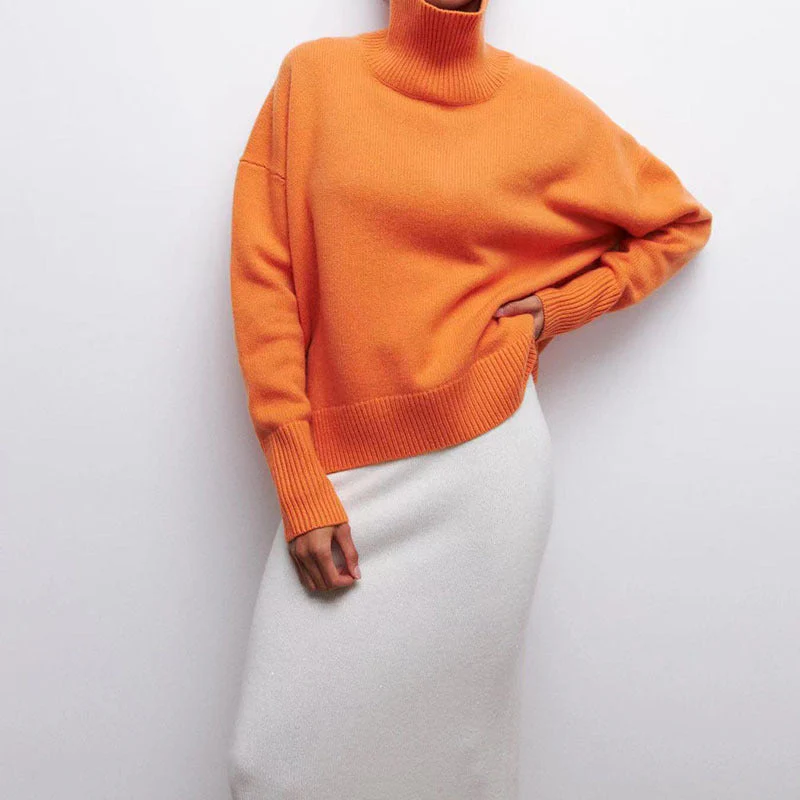 Soft Cozy Women Turtleneck Sweater - Oversized Pullover - Image 9