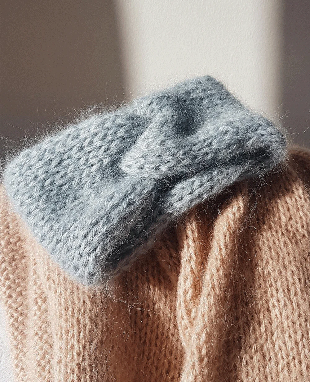Soft Cozy Womens Knitted Headband - Twisted Mohair Warmth - Image 2