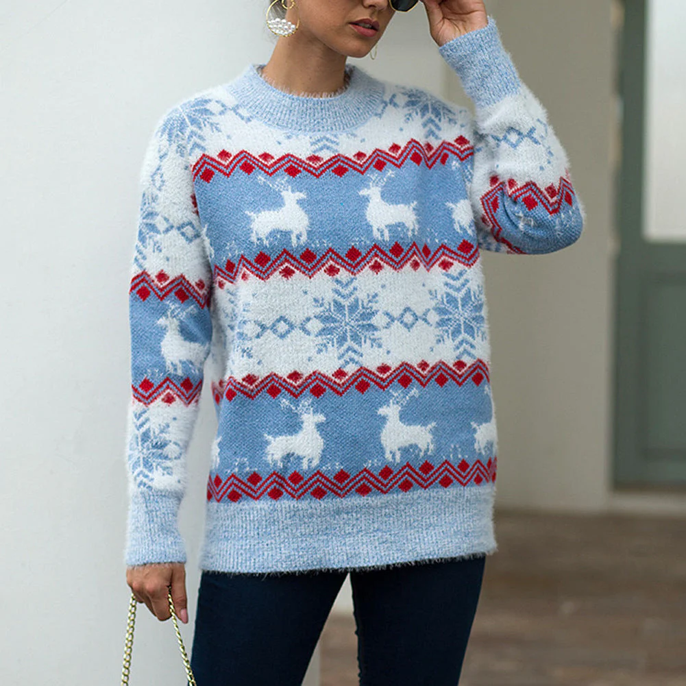 Soft Cozy Womens Pullover - Oversized Crewneck, Mink - Image 3