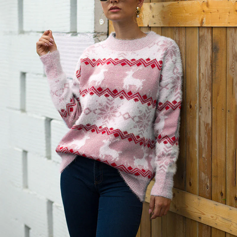 Soft Cozy Womens Pullover - Oversized Crewneck, Mink - Image 5