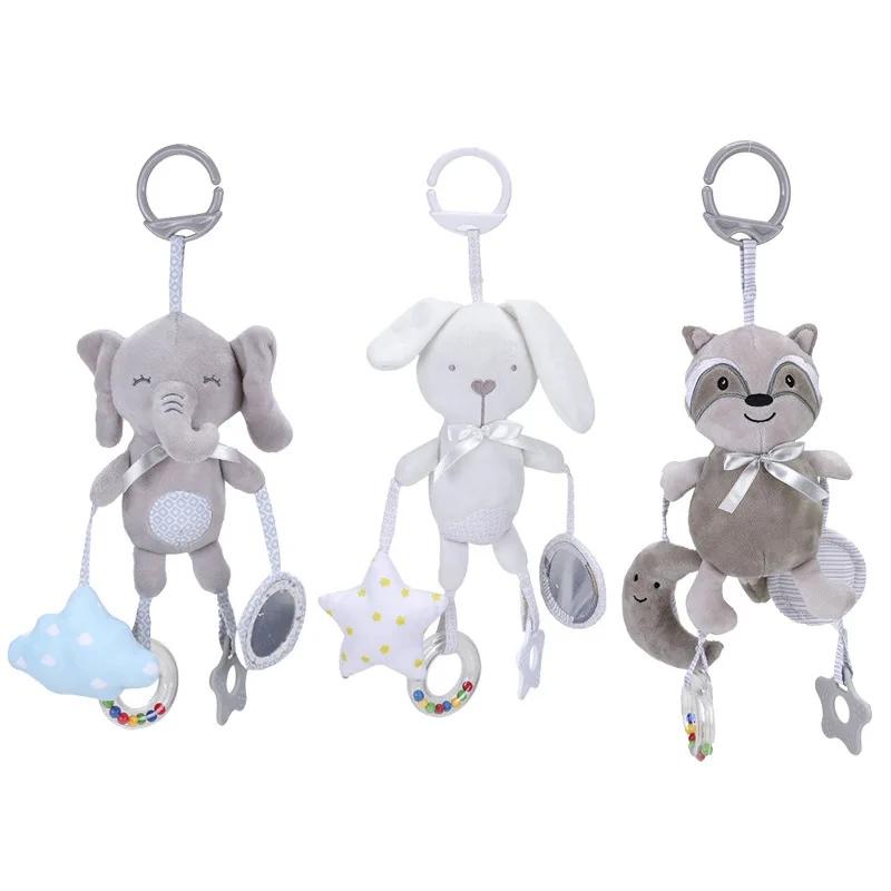 Elephant Plush Rattle Newborn Sensory Toys Soft Bell