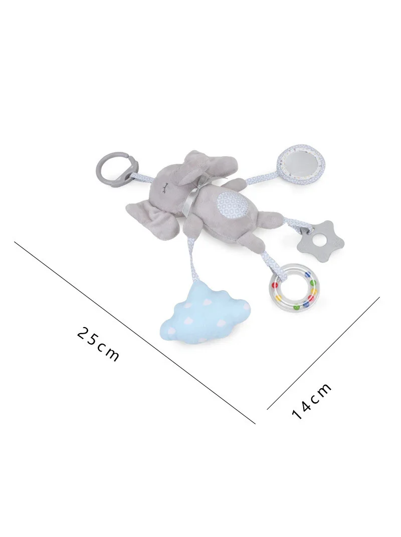Elephant Plush Rattle Newborn Sensory Toys Soft Bell - Image 3