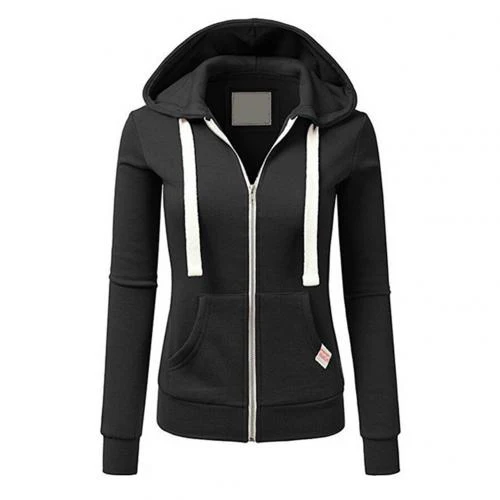 Soft Flattering Women’s Fleece Zip Hoodie - Slim, Brushed - Image 2
