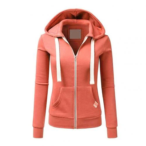 Soft Flattering Women’s Fleece Zip Hoodie - Slim, Brushed - Image 3