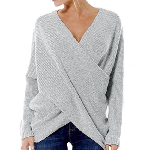 Soft Flattering Womens Wrap Sweater - Crossover Knit Casual - Image 5