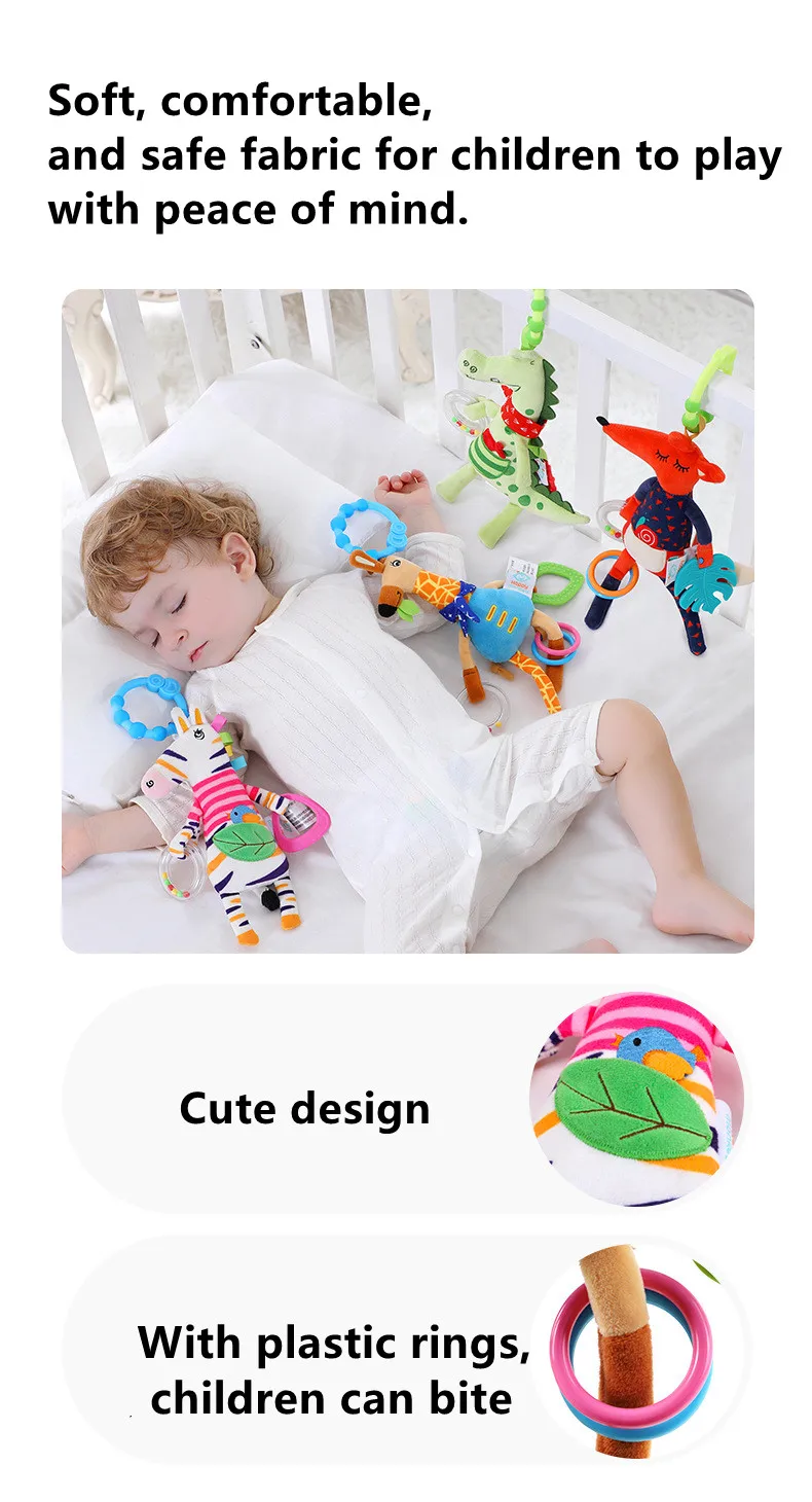 Giraffe Spiral Crib Toy Newborn Sensory Toys Rattle - Image 12