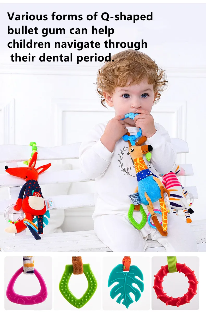 Giraffe Spiral Crib Toy Newborn Sensory Toys Rattle - Image 13