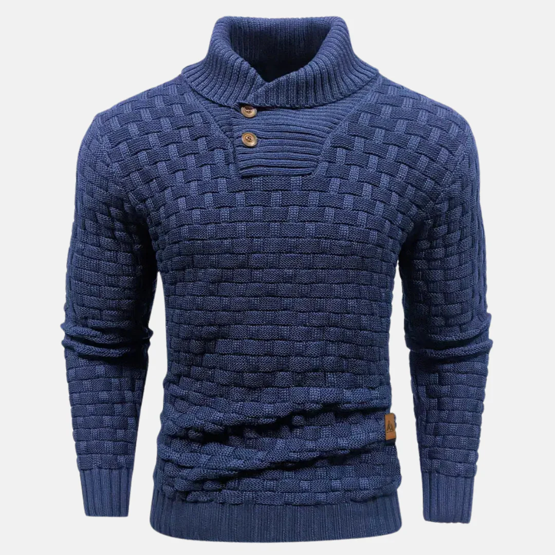 Soft Men's Knit Sweater - Shawl Collar, Knit, Casual - Image 2