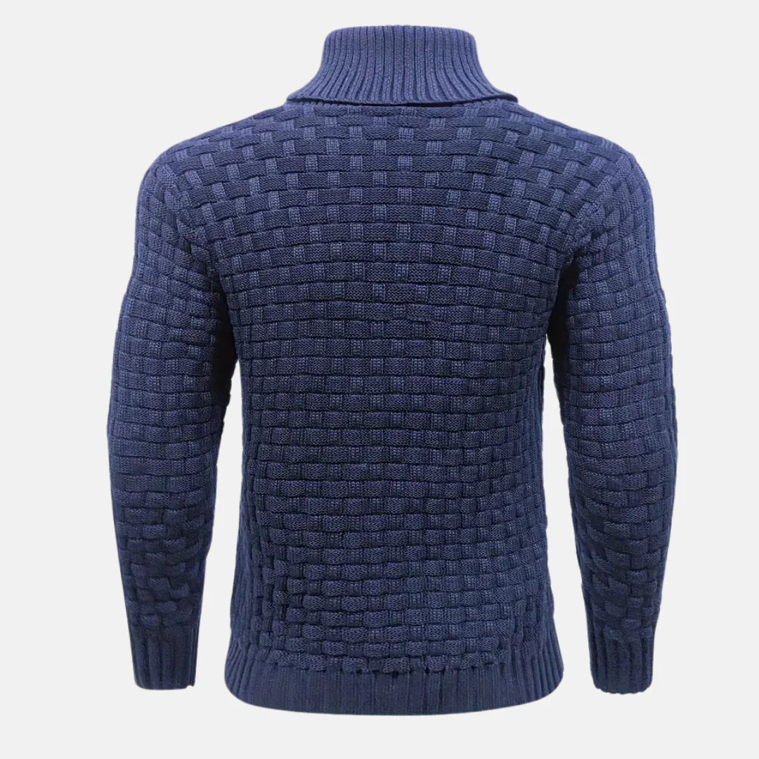 Soft Men's Knit Sweater - Shawl Collar, Knit, Casual - Image 3