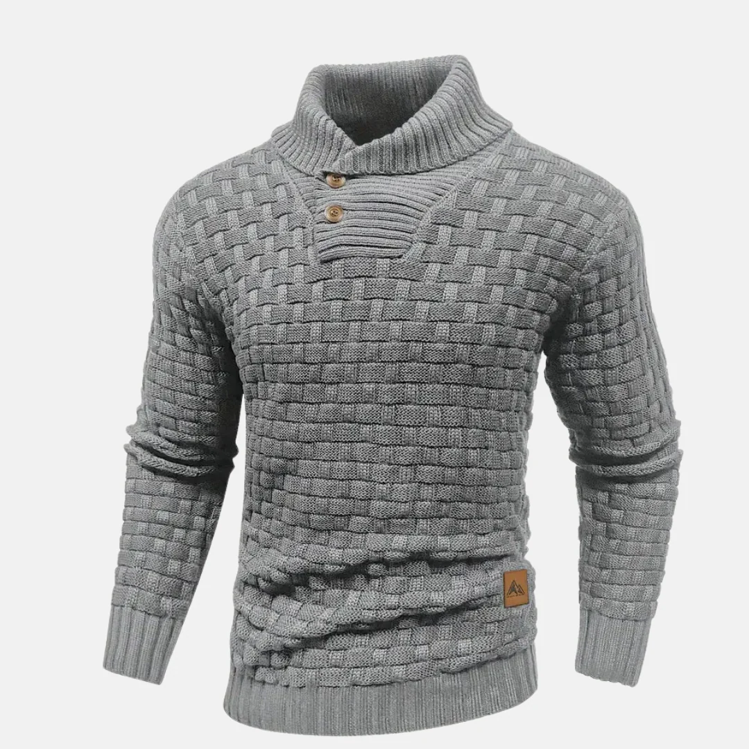 Soft Men's Knit Sweater - Shawl Collar, Knit, Casual - Image 7