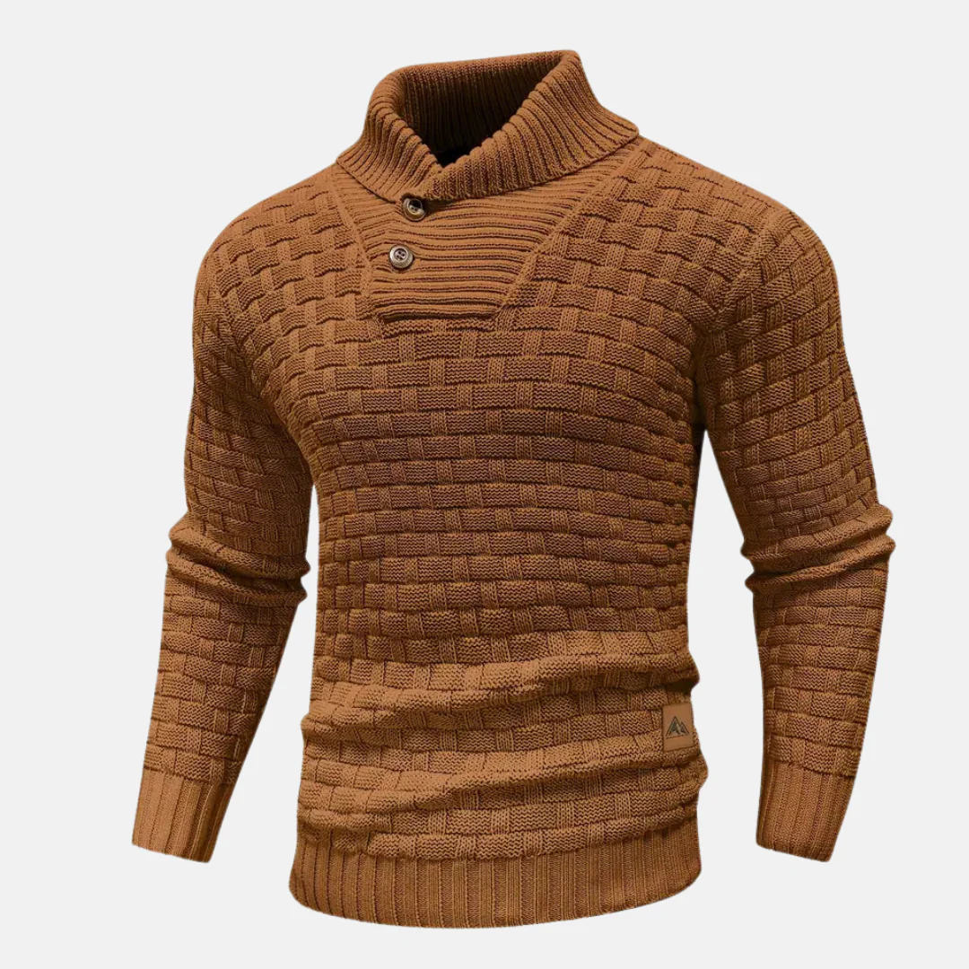 Soft Men's Knit Sweater - Shawl Collar, Knit, Casual - Image 9