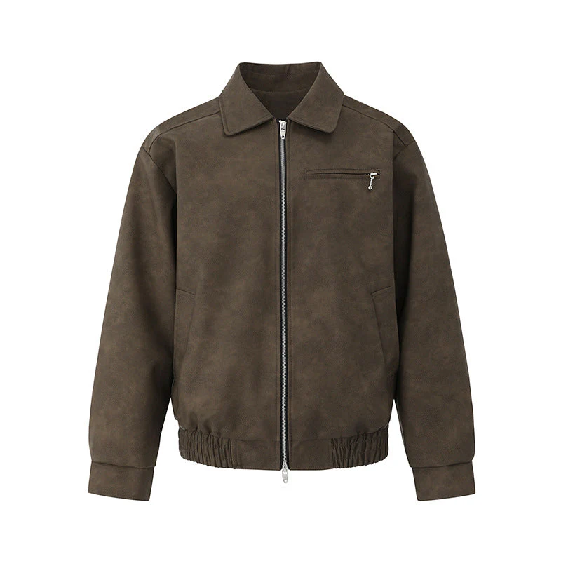 Soft men's lapel motorcycle jacket - zip-front, lapel collar, PU leather, casual city wear - Image 5