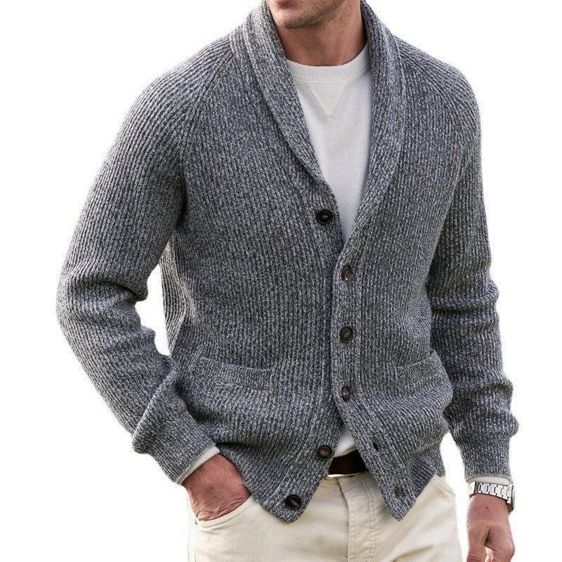 Soft Men’s Shawl Lapel Cardigan – Slim Knit, Layering - Image 2