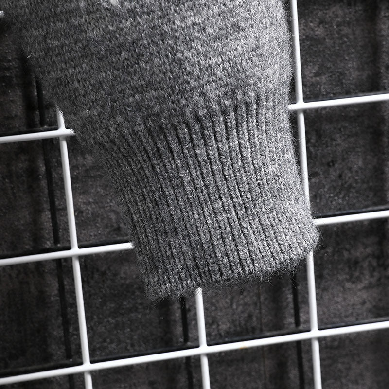 Soft Men's Sweater - Round Neck Argyle, Acrylic, Winter - Image 5