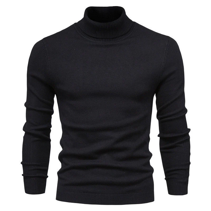 Soft Men's Turtleneck Sweater - Slim Fit Viscose Winter - Image 4