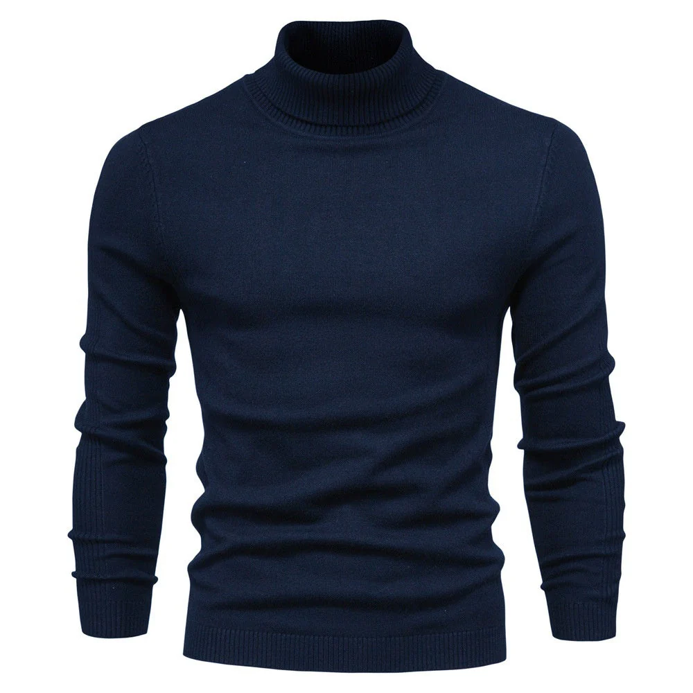 Soft Men's Turtleneck Sweater - Slim Fit Viscose Winter - Image 5